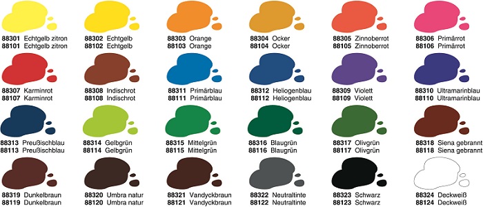 komplette farbpalette