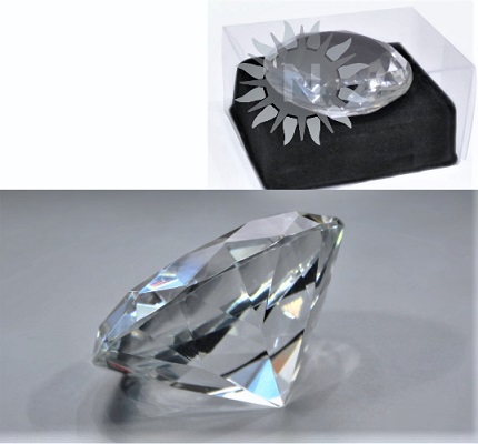 Glas Kristall Diamant Form Briefbeschwerer Facet Jewel Hochzeitsdekor 30mmPAB