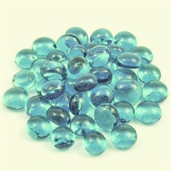 150 BLAUE GLASNUGGETS Glassteine Muggelsteine Mosaiksteine Deko ca 18-22 mm 