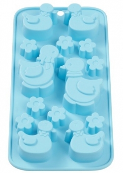 Silikongießform, Enten und Blüten