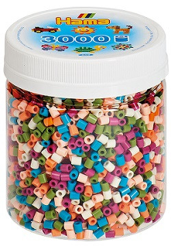 Bügelperlen midi Gemisch 6-Modefarben-Mix 3.000-er Dose
