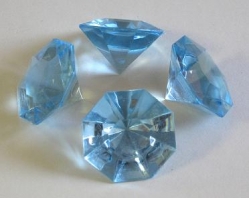 Box Acryldiamanten geschliffen, gross, hellblau, 140 gr.