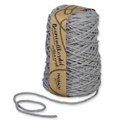 Baumwollkordel auf Spule, grau, Ø 5 mm, ca. 80 Meter