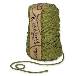 Baumwollkordel auf Spule, olivgrün, Ø 5 mm, ca. 80 Meter