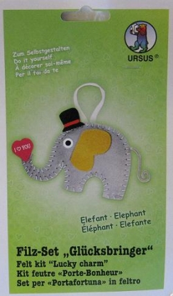 Filz Bastelset Glücksbringer, Elefant