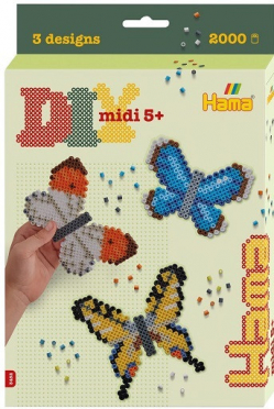 Bügelperlen midi Geschenkpackung, Schmetterlinge 3 Designs