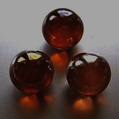 Glaskugeln irisierend schwarz-amber-dunkel, 25 mm, Stck