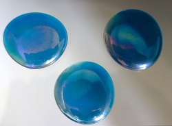 Jumbo Glasnuggets, superglänzend türkisblau-regenbogen schillernd, 36-38 mm, Kilo