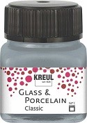 Glas- und Porzellanmalfarbe classic, metallic silber, 20 ml Glas