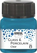 Glas- und Porzellanmalfarbe transparent, cyanblau, 20 ml Glas