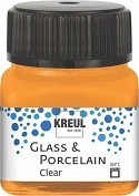 Glas- und Porzellanmalfarbe transparent, orange, 20 ml Glas