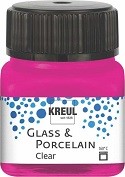 Glas- und Porzellanmalfarbe transparent, pink, 20 ml Glas