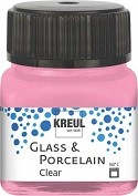 Glas- und Porzellanmalfarbe transparent, rosa, 20 ml Glas