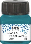 Glas- und Porzellanmalfarbe transparent, türkis, 20 ml Glas