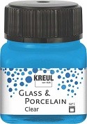 Glas- und Porzellanmalfarbe transparent, wasserblau, 20 ml Glas