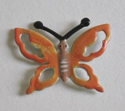 Metall Schmetterlinge orange, 30 mm, 5 Stück