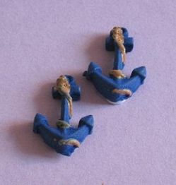 Polyresin Anker blau 22 mm, 5 Stück