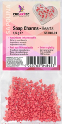 Streudekor Soap Charms, Herzen, 1,5 gr.