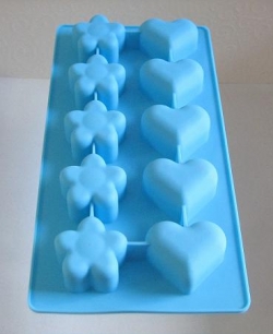 Silikongießform, Herz und Blume