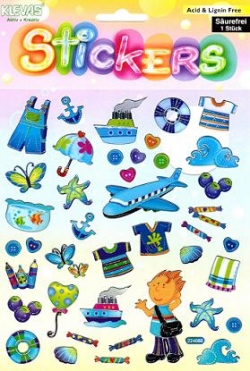 Sticker groß bunt transparent, Jungenmotive