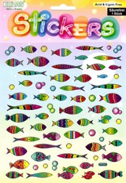 Sticker groß bunt transparent, Regenbogenfische