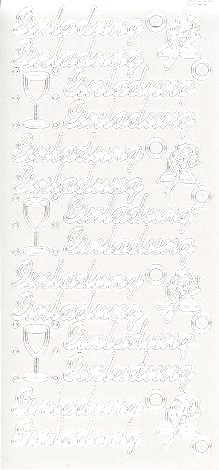 Konturensticker weiss, Einladung (grosse Schrift)