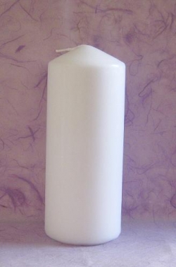 Stumpenkerzen Rohling, RAL getaucht, weiss, 180 x 70 mm