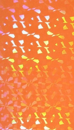 Verzierwachsplatte glitzer - irise, orange 1 Stück