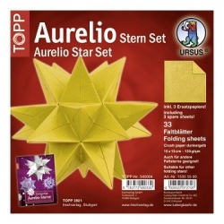 Faltblätter für Aurelio Stern 15 x 15 cm, Crush Paper, dunkelgelb