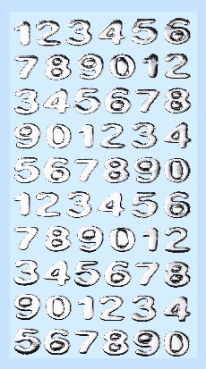 Softy Stickers Zahlen Jumbo, silber