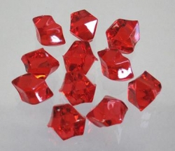 Acryldekosteine, klein, feuerrot, 500 gr.-Sparpackung