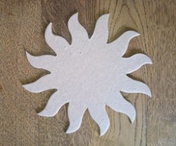 Restposten Ornament aus Pappart, Sonne medium