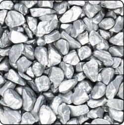 Dekosteine Deko Rocks mini, Serie Metallic, silber, 5 bis 8 mm / Kilo