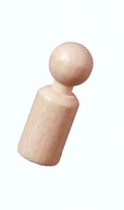 Figurenkegel Mann mit Hals aus Buche, gebleicht, 21 x H 65- 70 mm, Stück