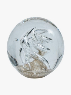 Dekokugel-Briefbeschwerer 9 cm, Spirale auf Grund, gold