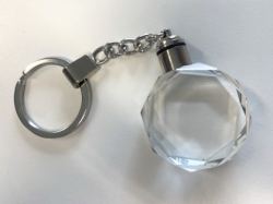 LED Schlüsselanhänger aus Kristallglas, mehrfarbig, 3 cm