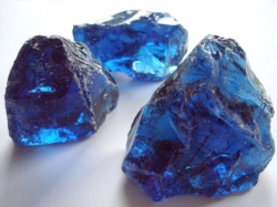 Deko Glasbrocken transparent, ca. 6 bis 12 cm, kobaltblau, 3 Kilo-Pack