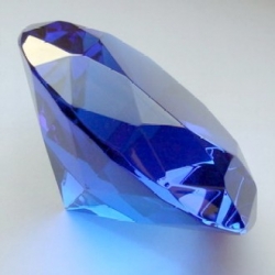 Deko Glasdiamant Kristall, blau, ca. 50 mm DM, Stück