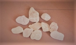 Deko Glasbrocken Frosteffekt, ca. 2 bis 5 cm, lachsrosa, 360 gr.
