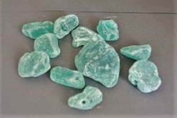 Deko Glasbrocken Frosteffekt, ca. 2 bis 5 cm, petroltürkis, 360 gr.