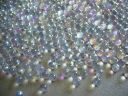 Glaskugeln mini, klar, regenbogen schimmernd, 4 mm, 100 gr.