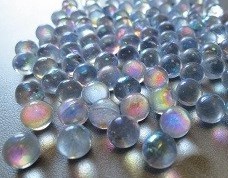 Glaskugeln mini, klar, regenbogen schimmernd, 10 mm, 100 gr.