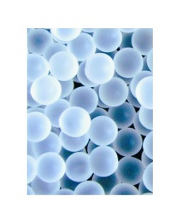 Glaskugeln mini, Frosteffekt, weiss-eisblau pastell, 12 mm, 100 gr.