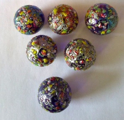 Glasmurmeln, Spezialstruktur, Glitter Bomb, 16 mm, 100 gr. im Netz