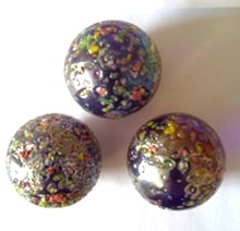 Premium Glasmurmel bunt gesprenkelt, Glitter Bomb, 25 mm, 1 Stck.