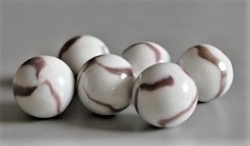 Premium Glasmurmel farbig, cappuccino-weiss, 25 mm, 1 Stck.