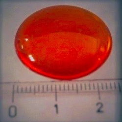 Kristall Glasnugget exakt rund, blutorange-hellrot, 25 mm, 1 Stück