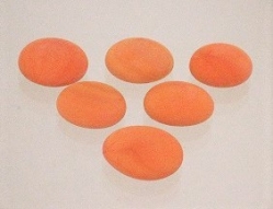 Glasnuggets frost opak, orange-marmoriert, rund bis leicht oval, 18- 22 mm, 100 gr