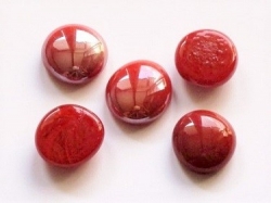 Glasnuggets glänzend opal, rot, 17-20 mm, 100 gr