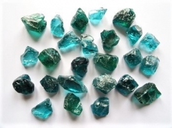 Deko Glassteine transparent, ca. 2 bis 4 cm, petroltürkis, Kilo